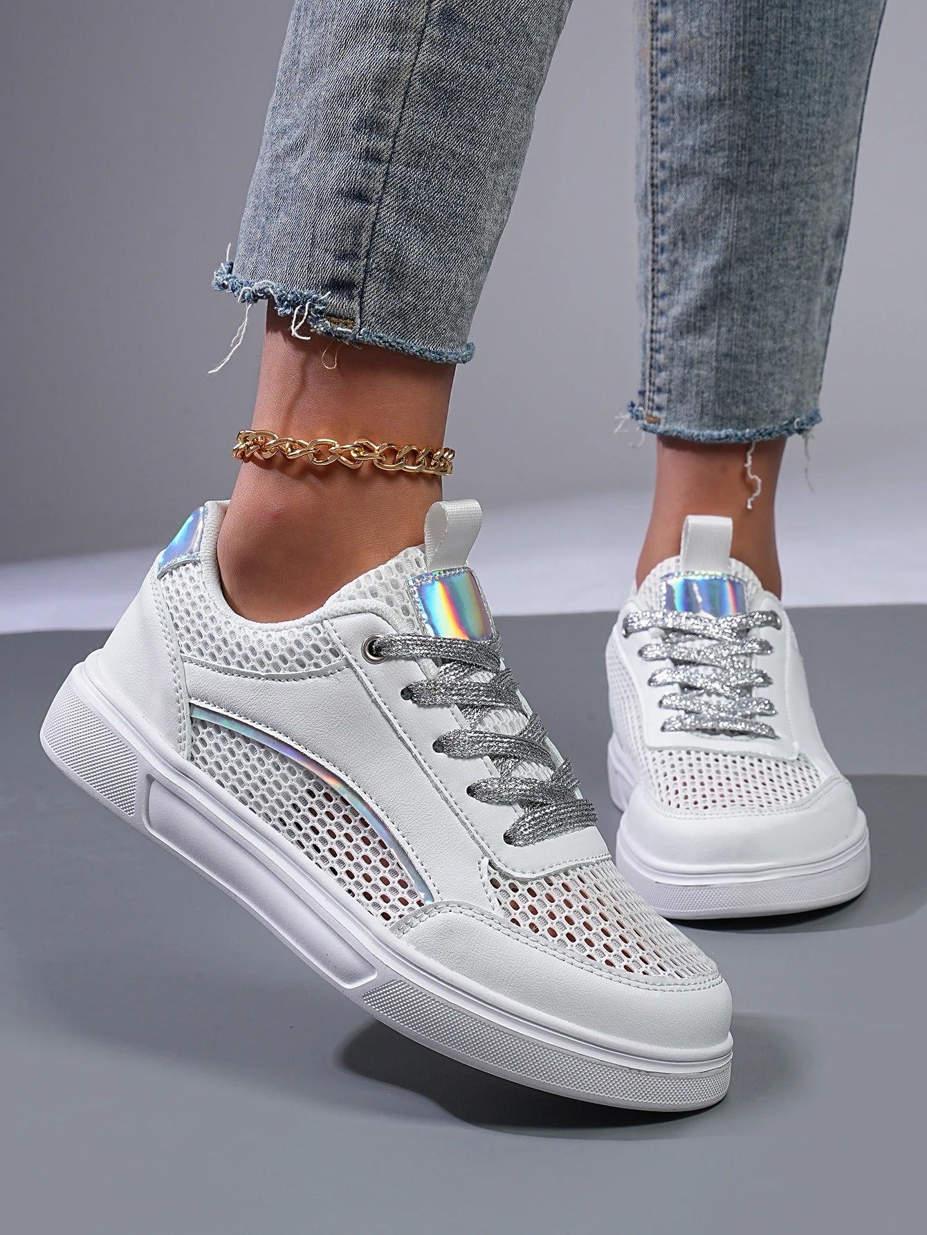 Halo Mesh Chrome Sneaker