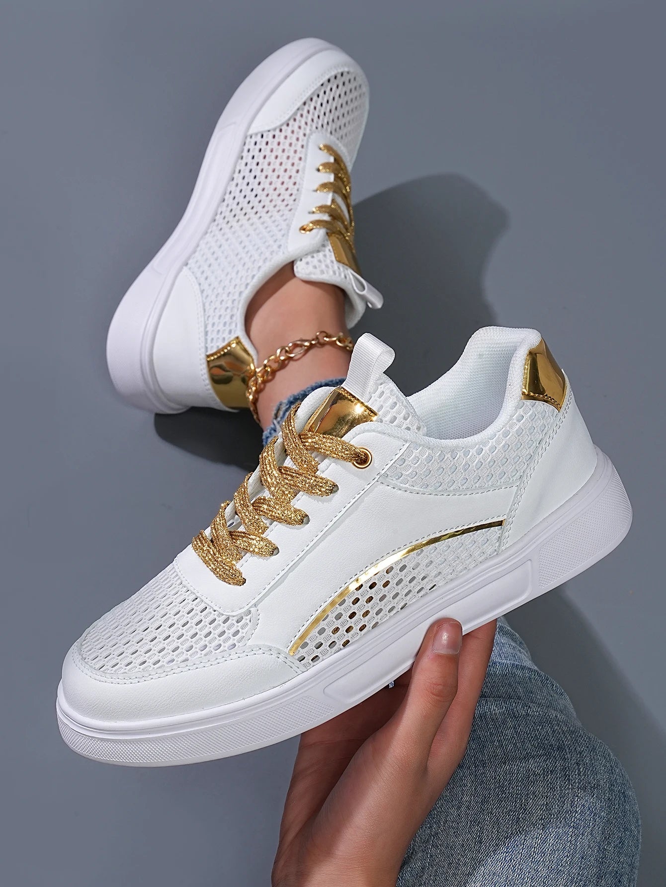 Halo Mesh Chrome Sneaker