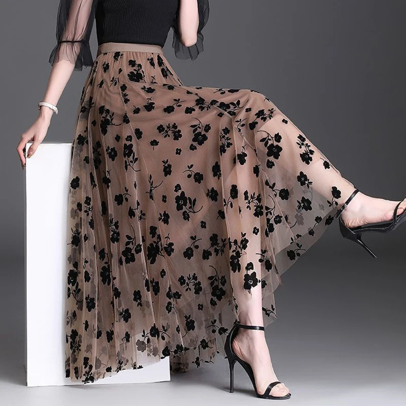 Florentine Mesh Midi Skirt