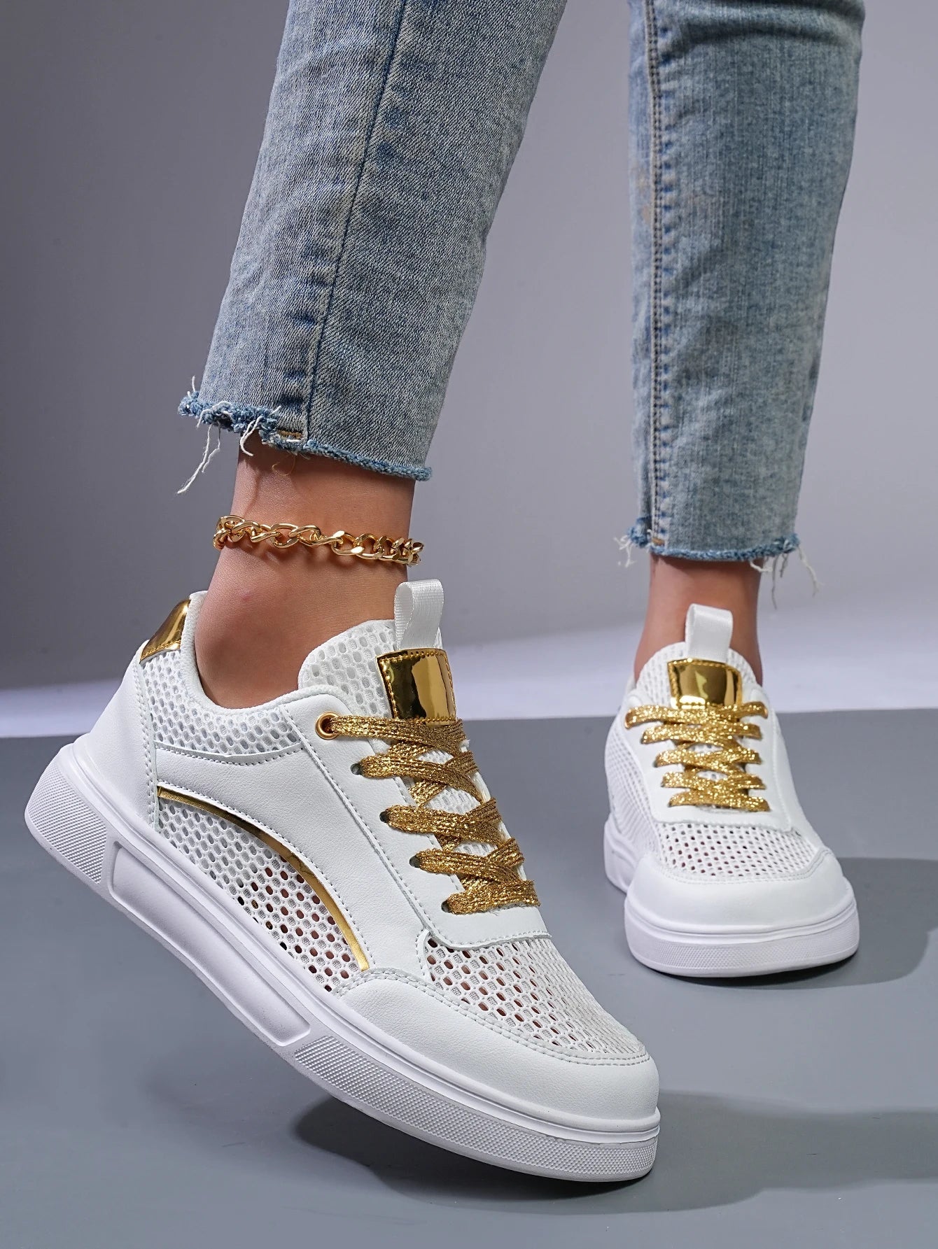 Halo Mesh Chrome Sneaker