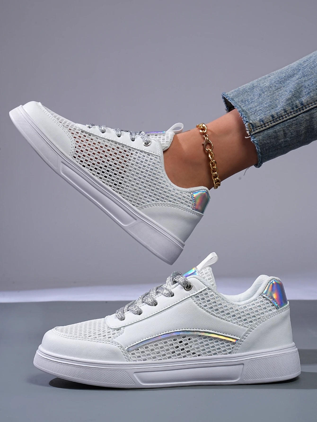 Halo Mesh Chrome Sneaker