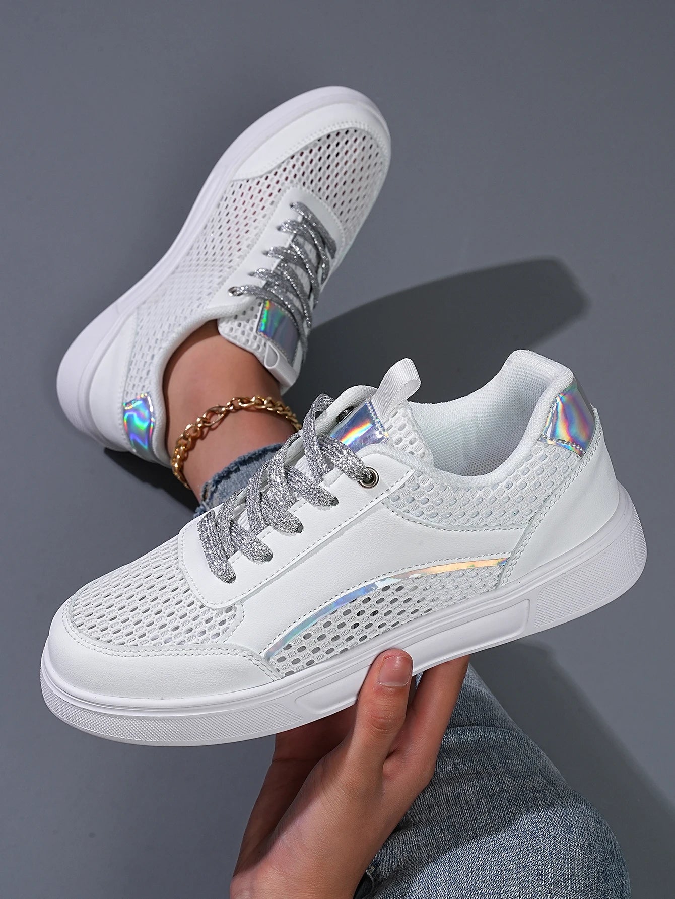 Halo Mesh Chrome Sneaker
