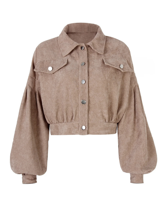 Velour Corduroy Cropped Jacket