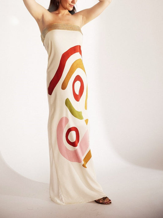 Unique Print Spotted maxi Dress