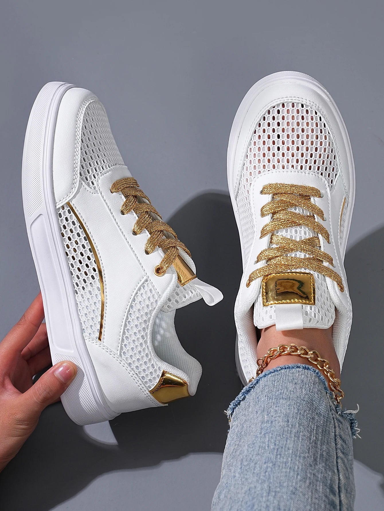 Halo Mesh Chrome Sneaker