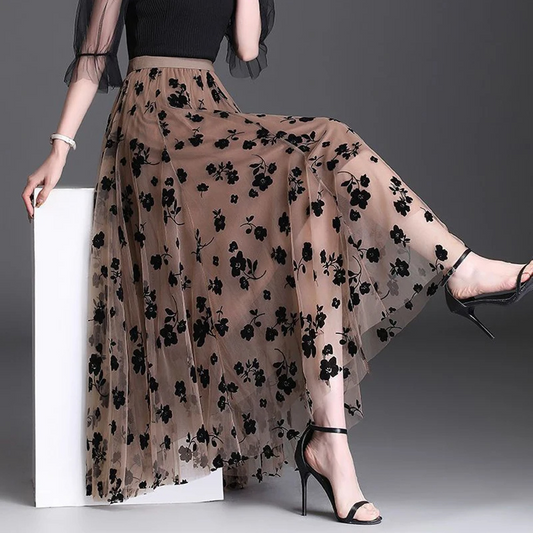 Florentine Mesh Midi Skirt
