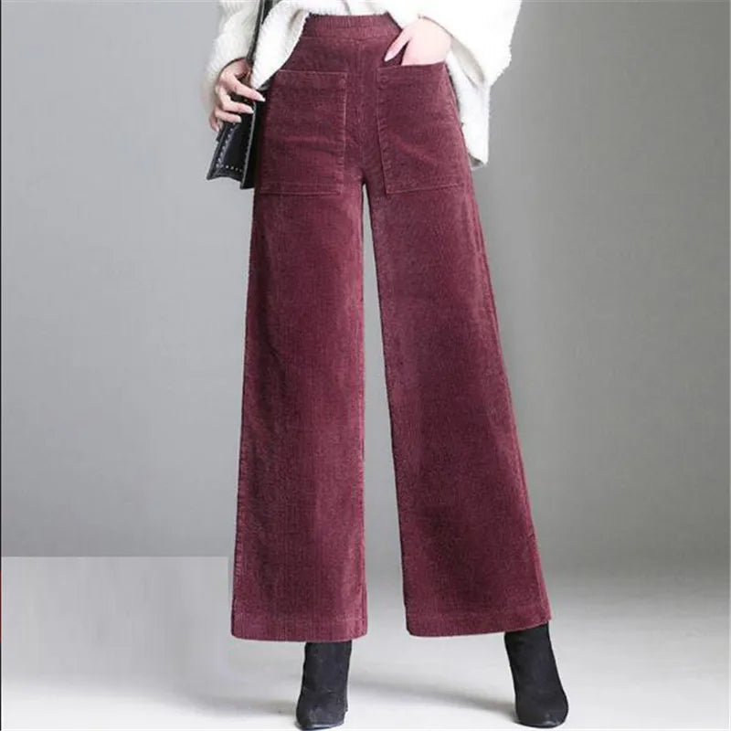Corduroy Couture High-Waisted Trousers