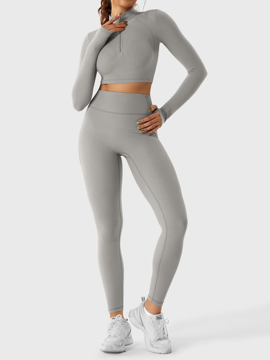 Monvé Clementine Half Zip Crop Top Leggings Set